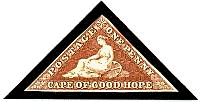 The first triangular postage stamp in the world